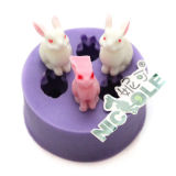 F0656 3D Rabbit Silicone Mold Fondant Cake Decorating Silicon Chocolate Candy Mould