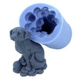R1114 Dog Shape Silicone Mold 3D Animal Candle Mould