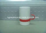 Straight Ceramic Mug with Plastic Handle