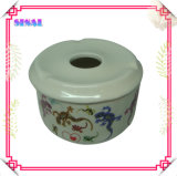 Round Decal Ceramic Ashtray for Souvenir Gifts with Lid