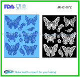 2015 New Design Butterfly Notes Fondant Cake 3D Siliocne Lace Mold
