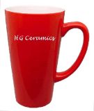 Big Latte Mug, Red Latte Mug, 16oz Ceramic Mug