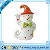 Little Resin White Snowman with Red Hat Resin Craft