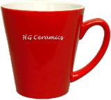 Red Latte Mug, 12oz Coffee Mug, 12oz Red Mug