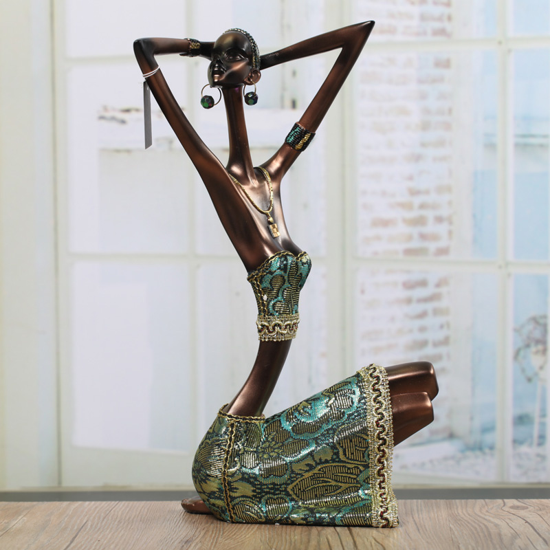 OEM Morden Home Decor Polyresin Statue African Black Woman