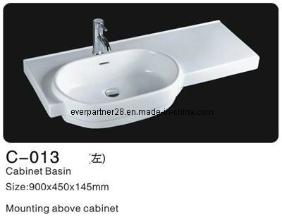 CE Approved Ceramic Cabinet Washbasin for Bathroom