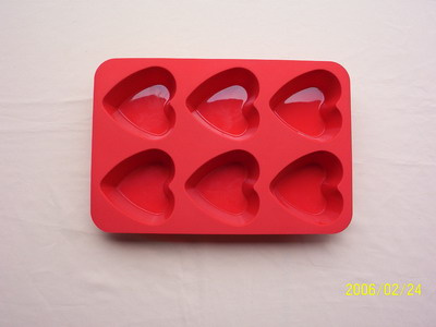 Silicone Cake Mold-6cav.Heart Motif (S114)