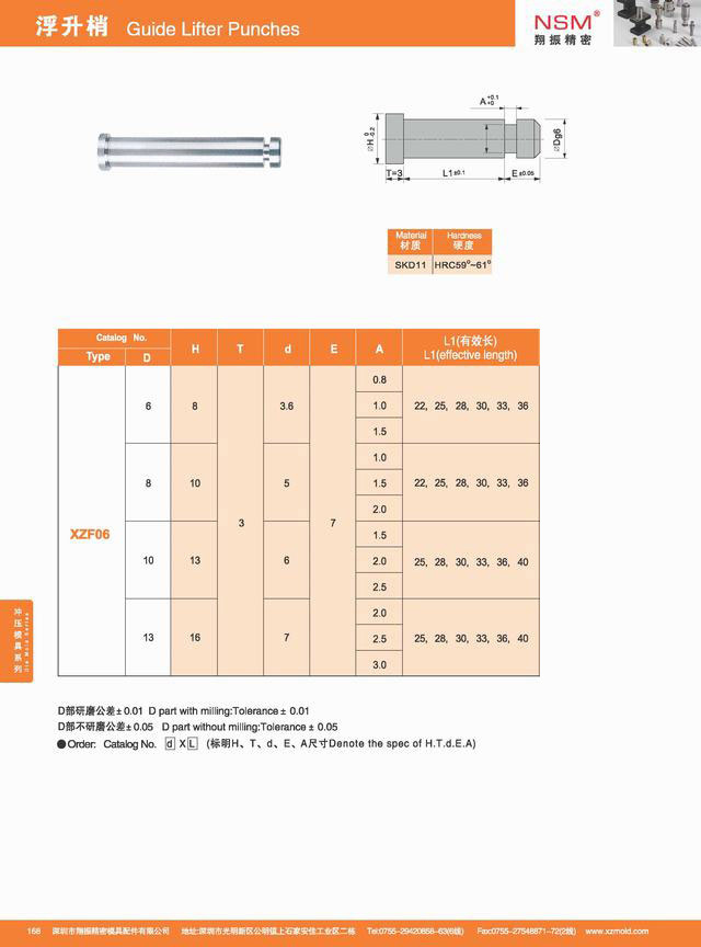 High Precision Guide Lifter Punches (XZF06)