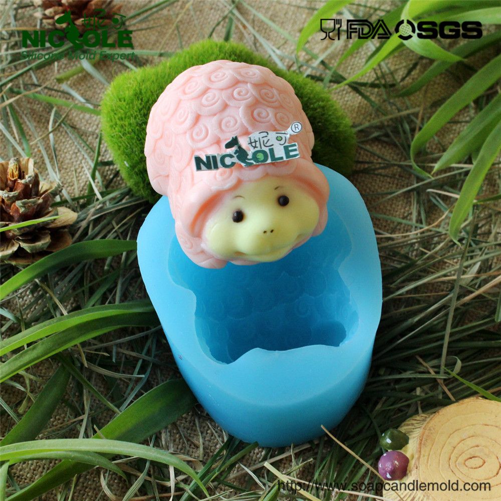 R1491 Cartoon Sheep 2015 Year Animal Soap Candle Silicone Molds