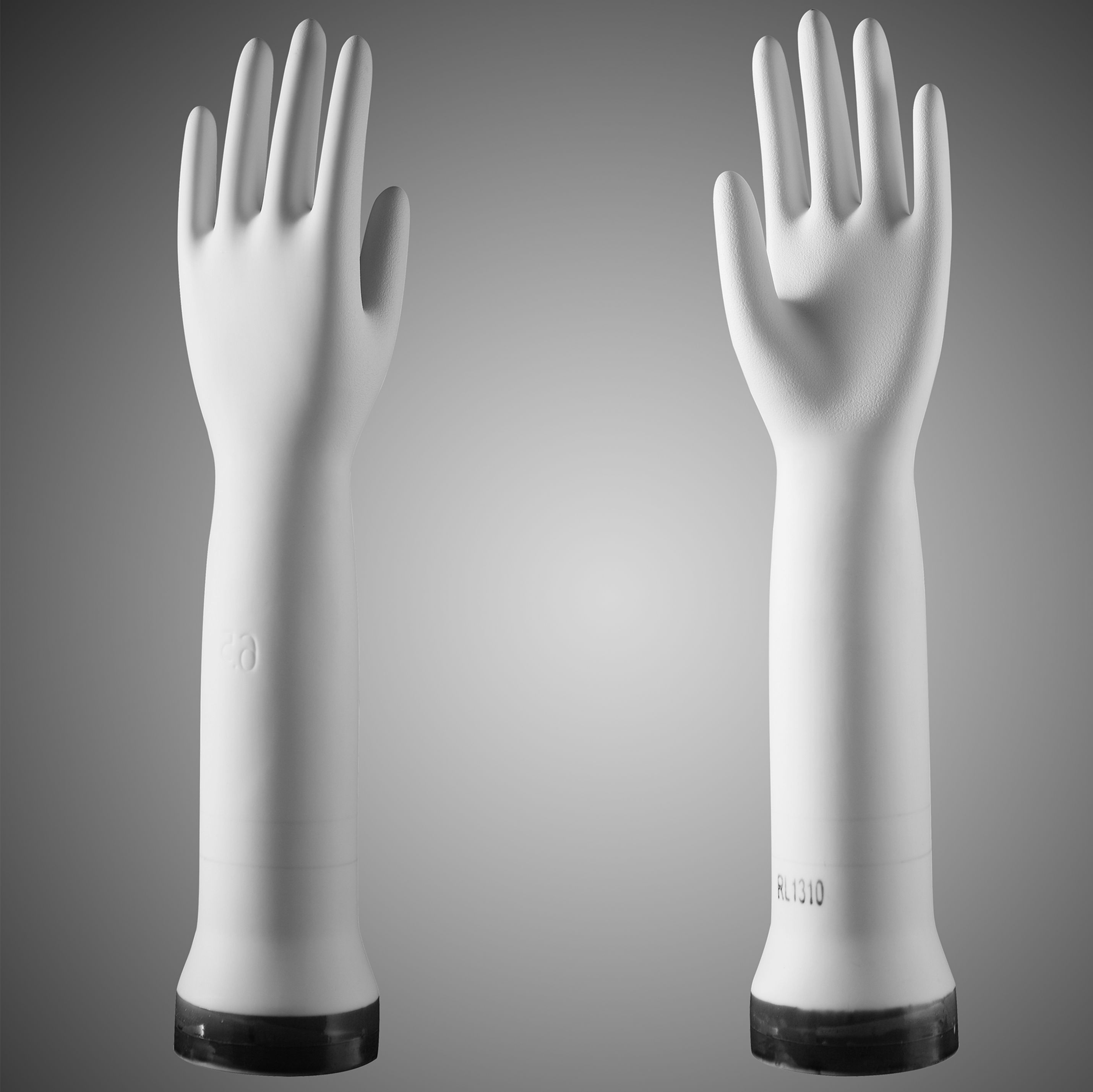 Pitted Curved Medical Porcelain Gloves Former