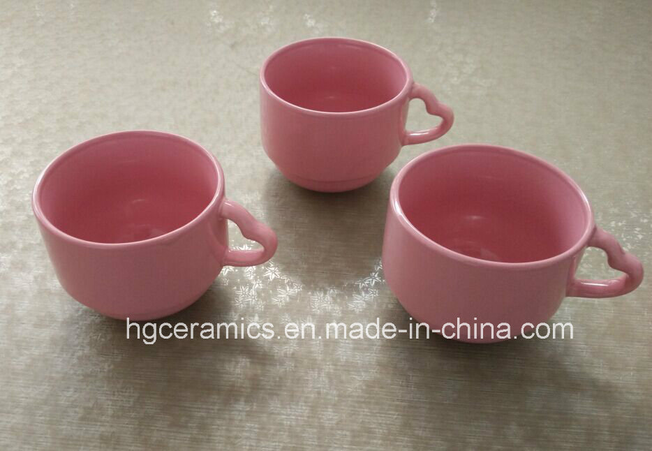 Heart Handle Coffee Mug, Red Coffee Mug