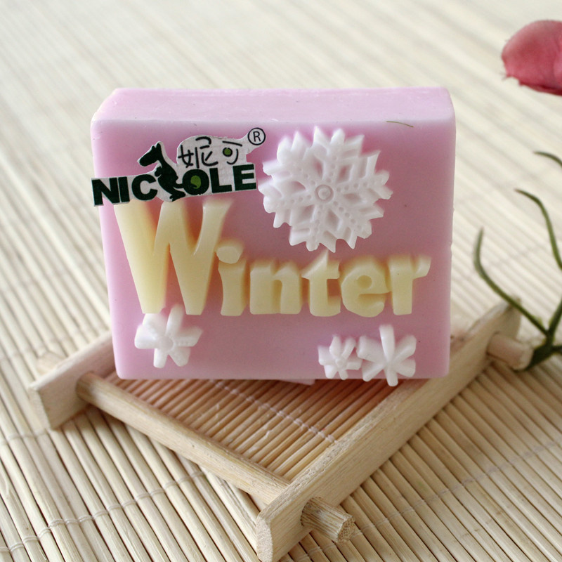 H0006 Soap Silicone Mold Handmade Chocolate Mould Winter Square Shape