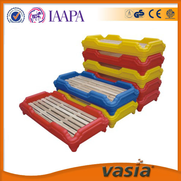 Single Bed Design Factory Safety Plastic Wooden Furniture Children Bed for Kindergarden