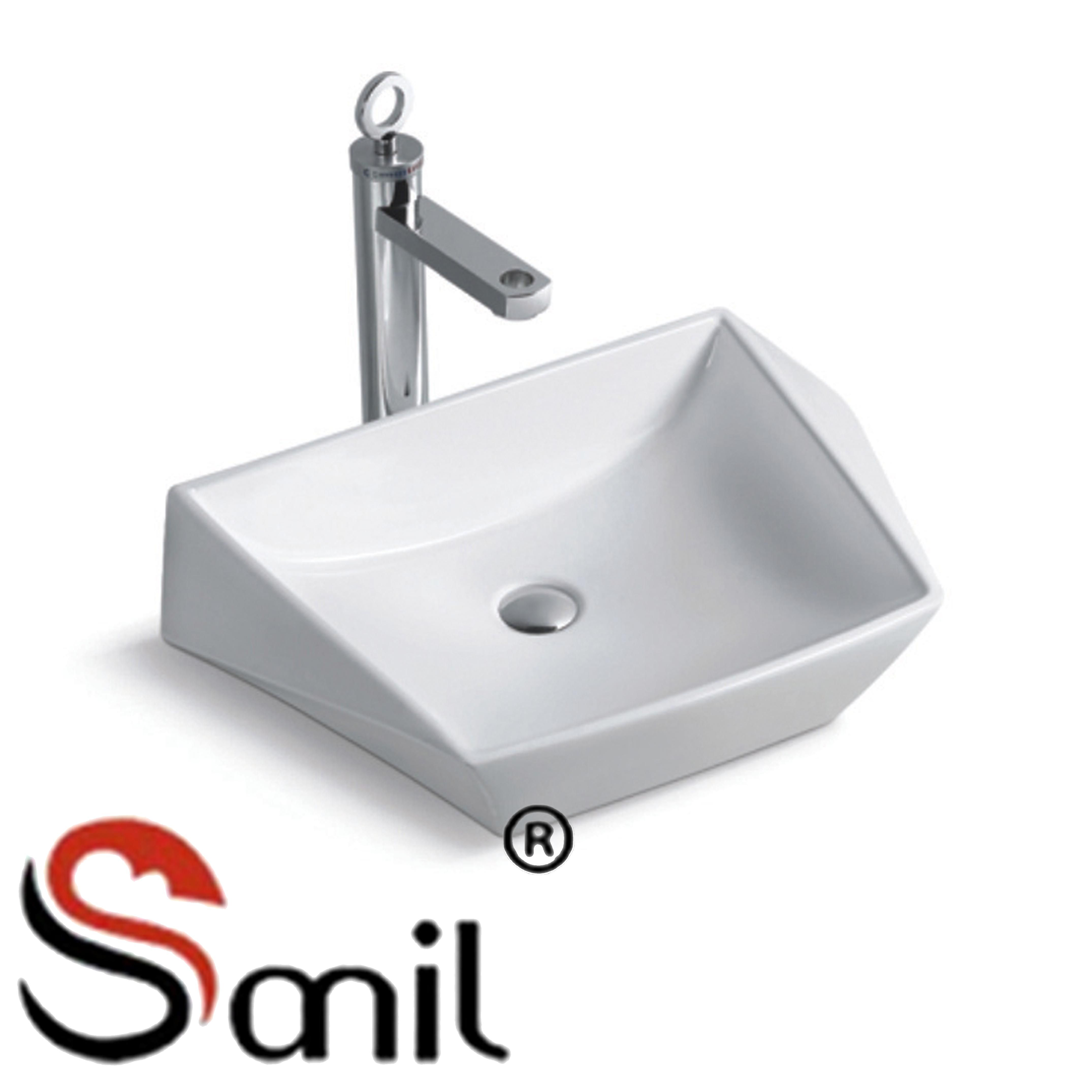 Wholesale Big Size Rectangular Bathroom Art Hand Washbasin (S1045)