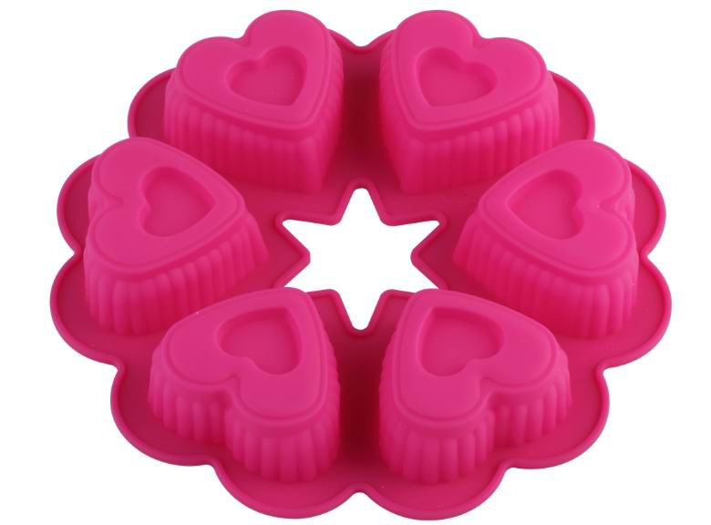 Silicone 6-Heart Cake Mold