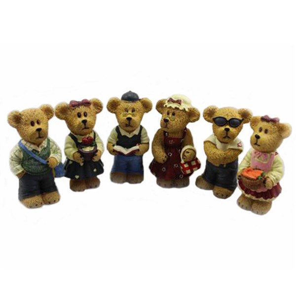 R0754-9 Silicone Soap and Candle Mold Cartoon Bear Family Silicon Craft Mould for Decorations Doll Set Silicone Molds