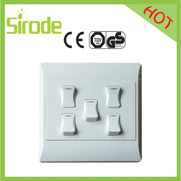 Hot 2014 5 Gang 1 Way South Africa Wall Switch