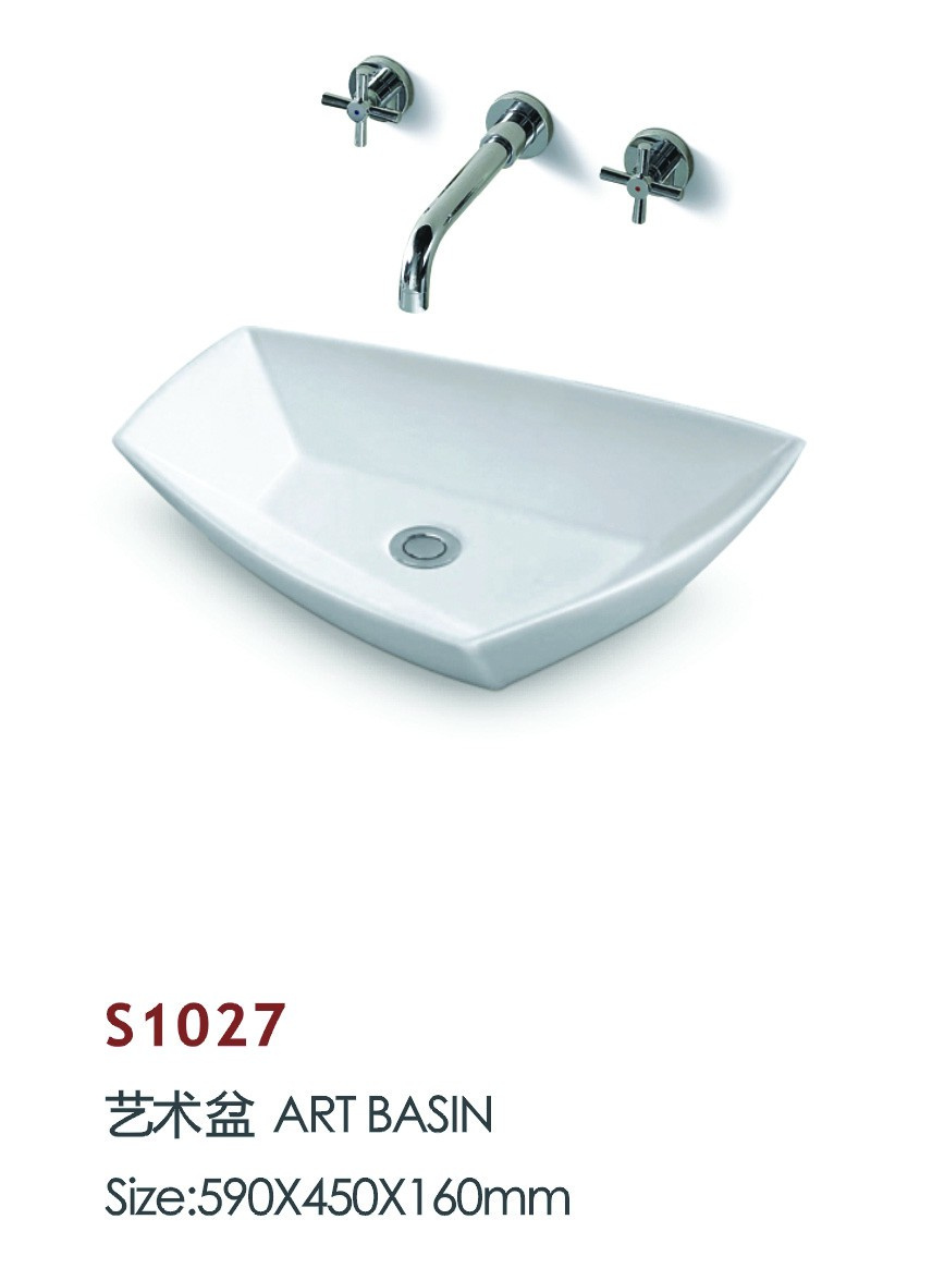 Top Sanitary Ware Irregular Bathroom Lavaboes (S1027)