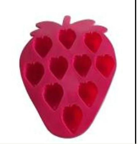 Strawberry Shaped Rubber Silicone Ice Cream Mold Tray