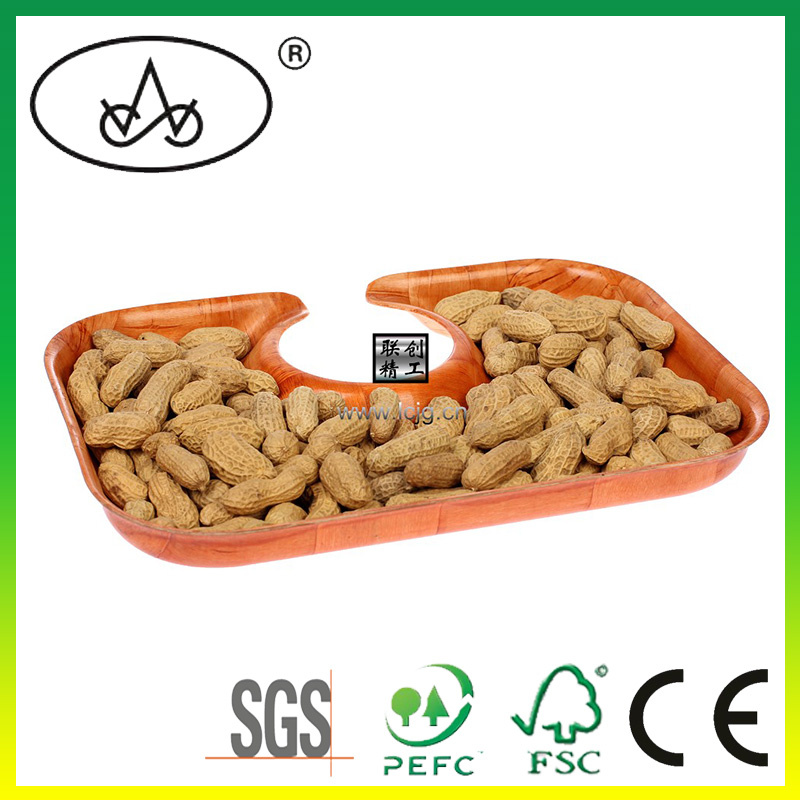 Bamboo Plate/ Bowl/Crafts/Candy and Fruits Plate/ Decoration/ Tableware/ Homehold/ Snacks/ Nuts/ Souvenir/ Promotion Gift/Wood/Cafe/ Restaurant/Hotel (LC-671)