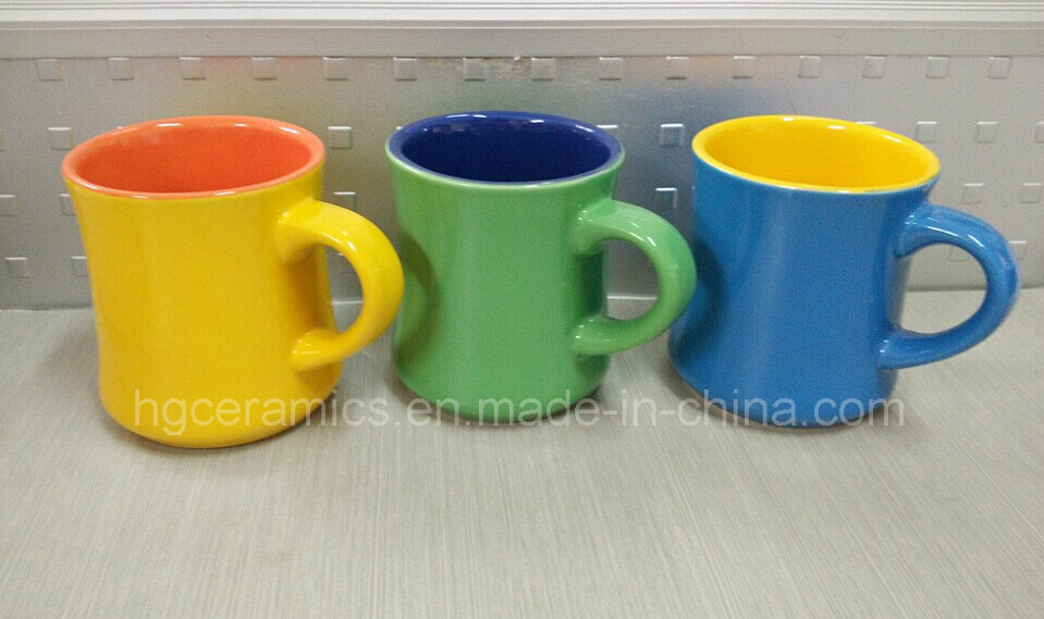 Two Tone Ceramic Mug, New Shape Ceramic Mug. Coffee Mug