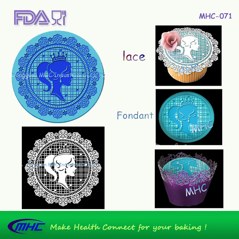 3D Princess Silicone Fondant Lace Mould for Edible Cupcake Wrapper