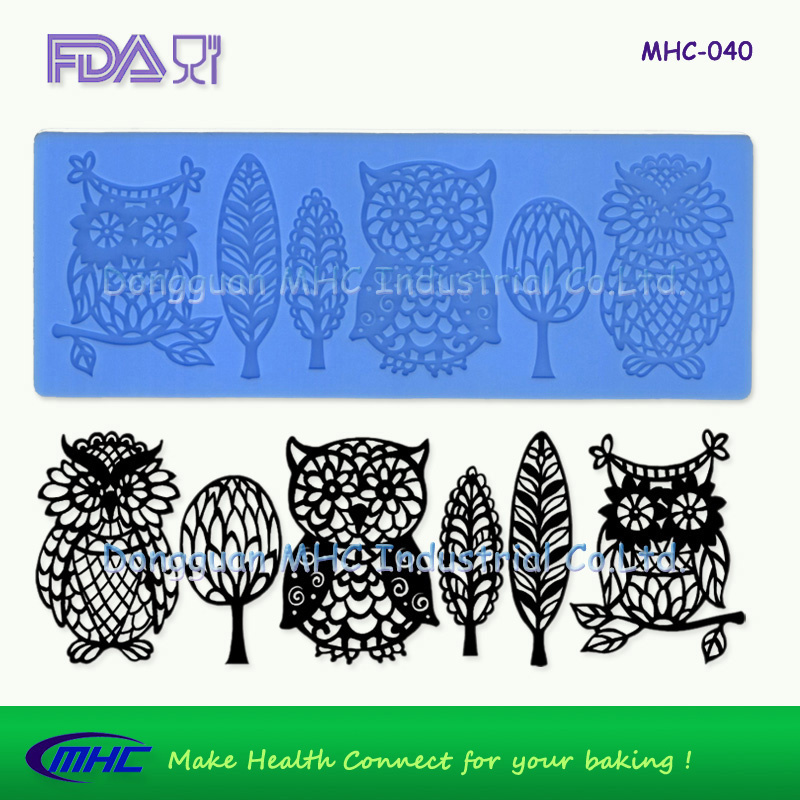 The Owl Shape Food Grade Silicone Fondant Mold Cake Lace Mold