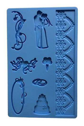 Silicone Cake Decoration Mould - Wedding Design