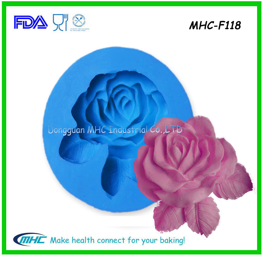 Edible Rose Round Shape Fondant Mold 3D Silicon Mould