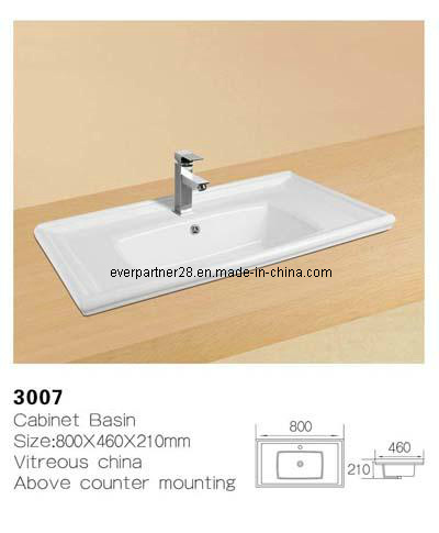 Bathroom Ceramic Porcelain Cabinet Washbasin with CE Approval