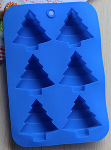 2015 Wholesale Colorful Christmas Tree Shape Silicone Cake Mould