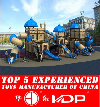 Outdoor Children Playground Plastic Slide Toys Equipment Used (HD15A-011A)