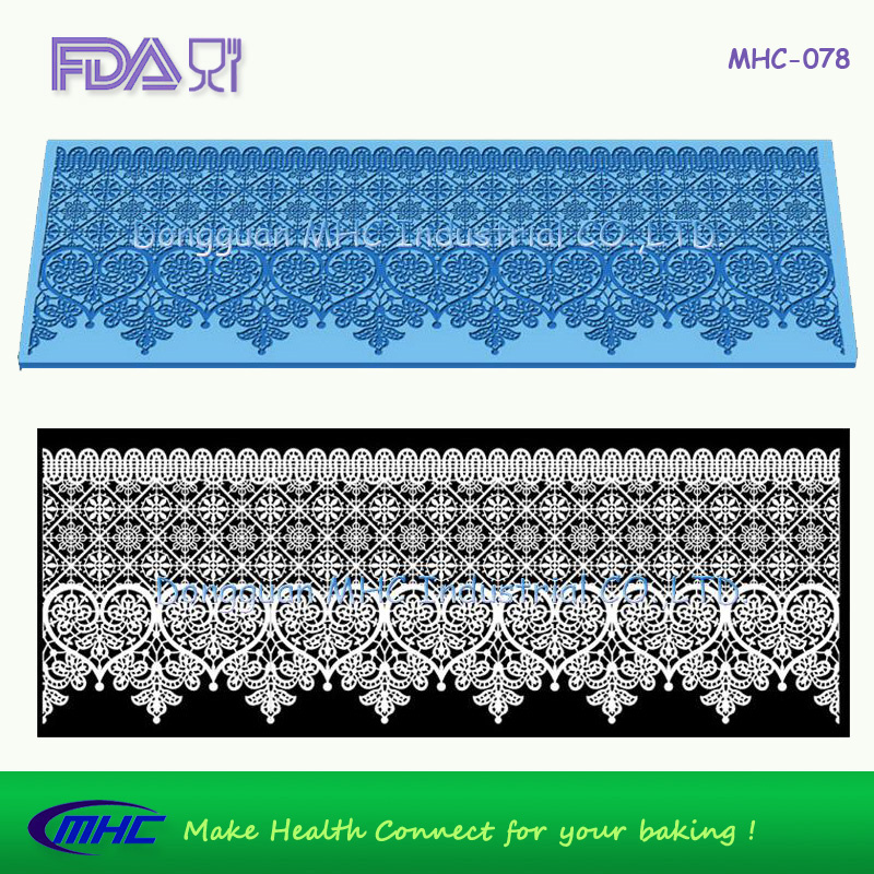 Love Heart Silice Lace Mould for Wedding, Engage Valentine Cake