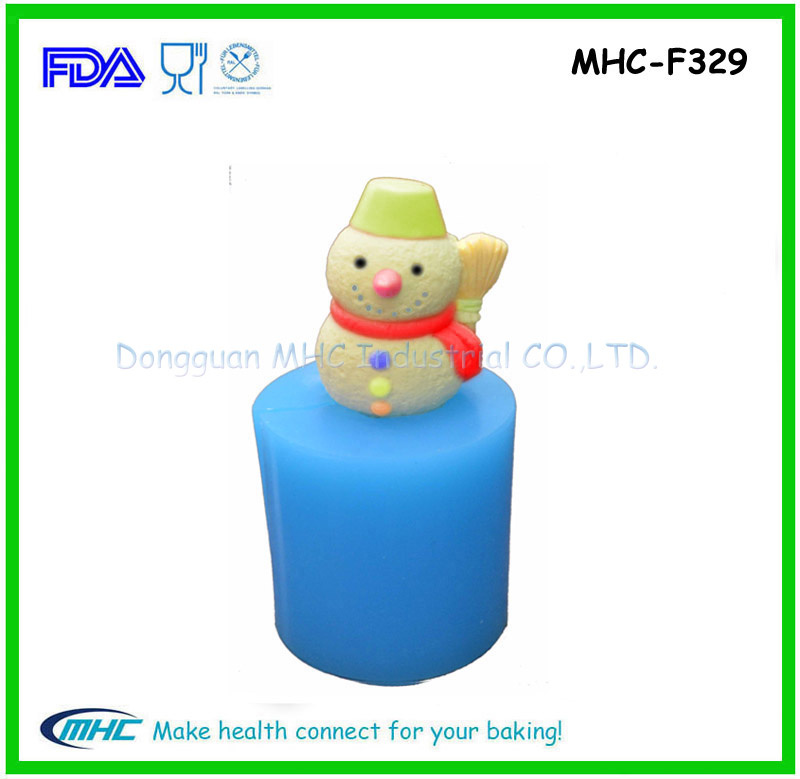 New Design Snowman 3D Silicone Fondant Mold for Cake Decoration