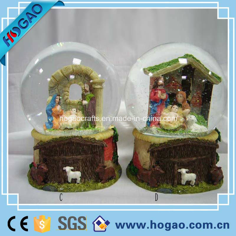 Resin Manger Snow Globe