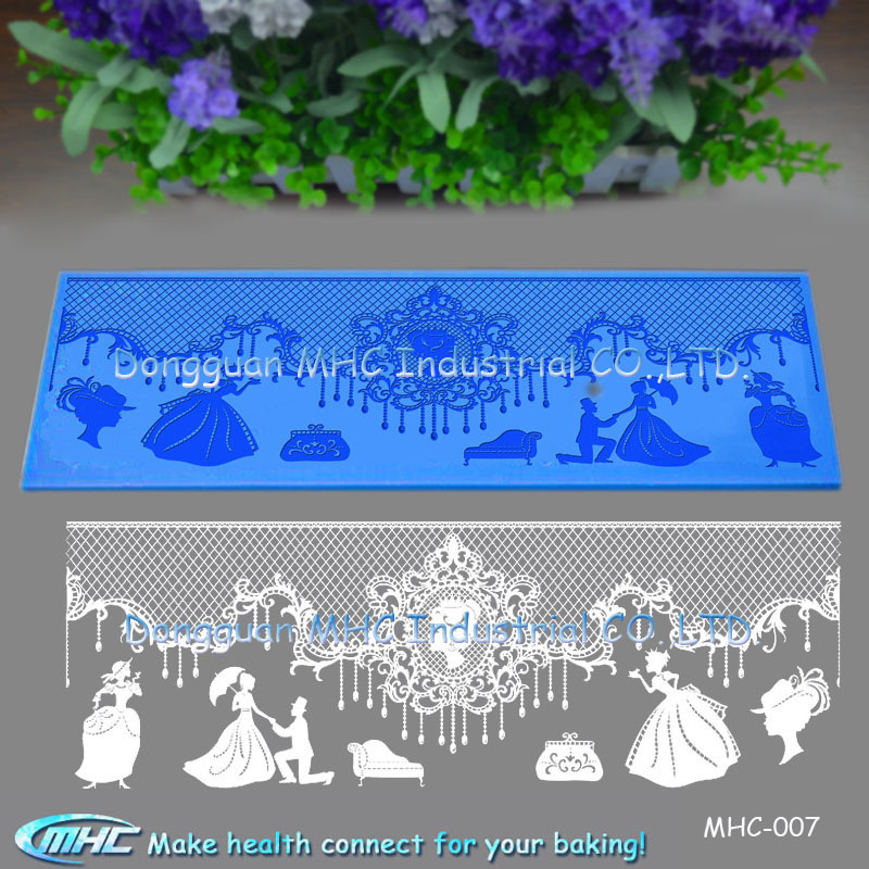 3D Princess and Prince Silicone Sugar Lace Mat Wedding Cake Decoration