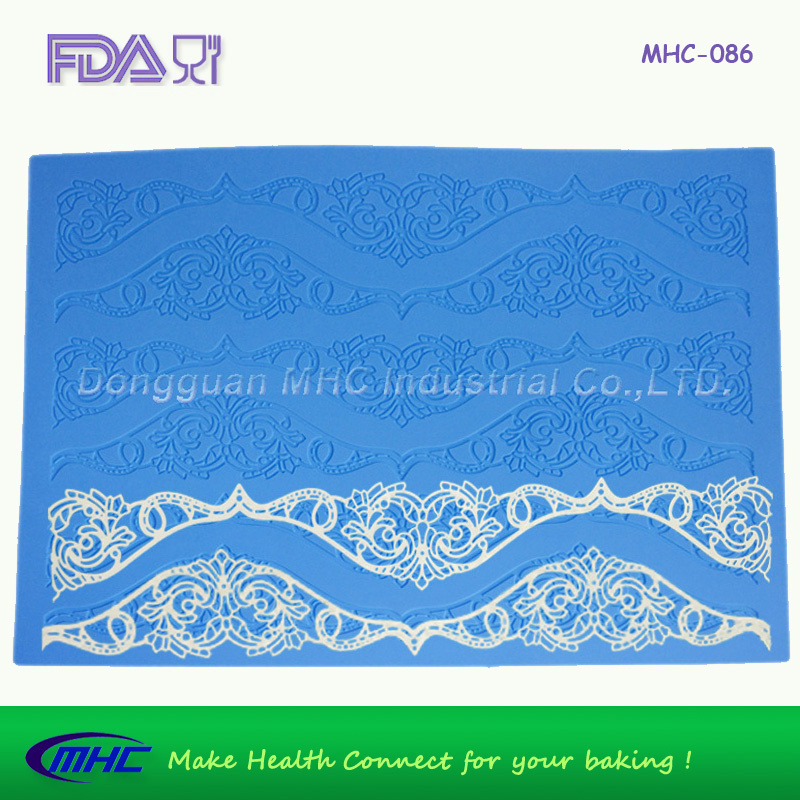 Wave Shape Flower Lace Sugar Mat