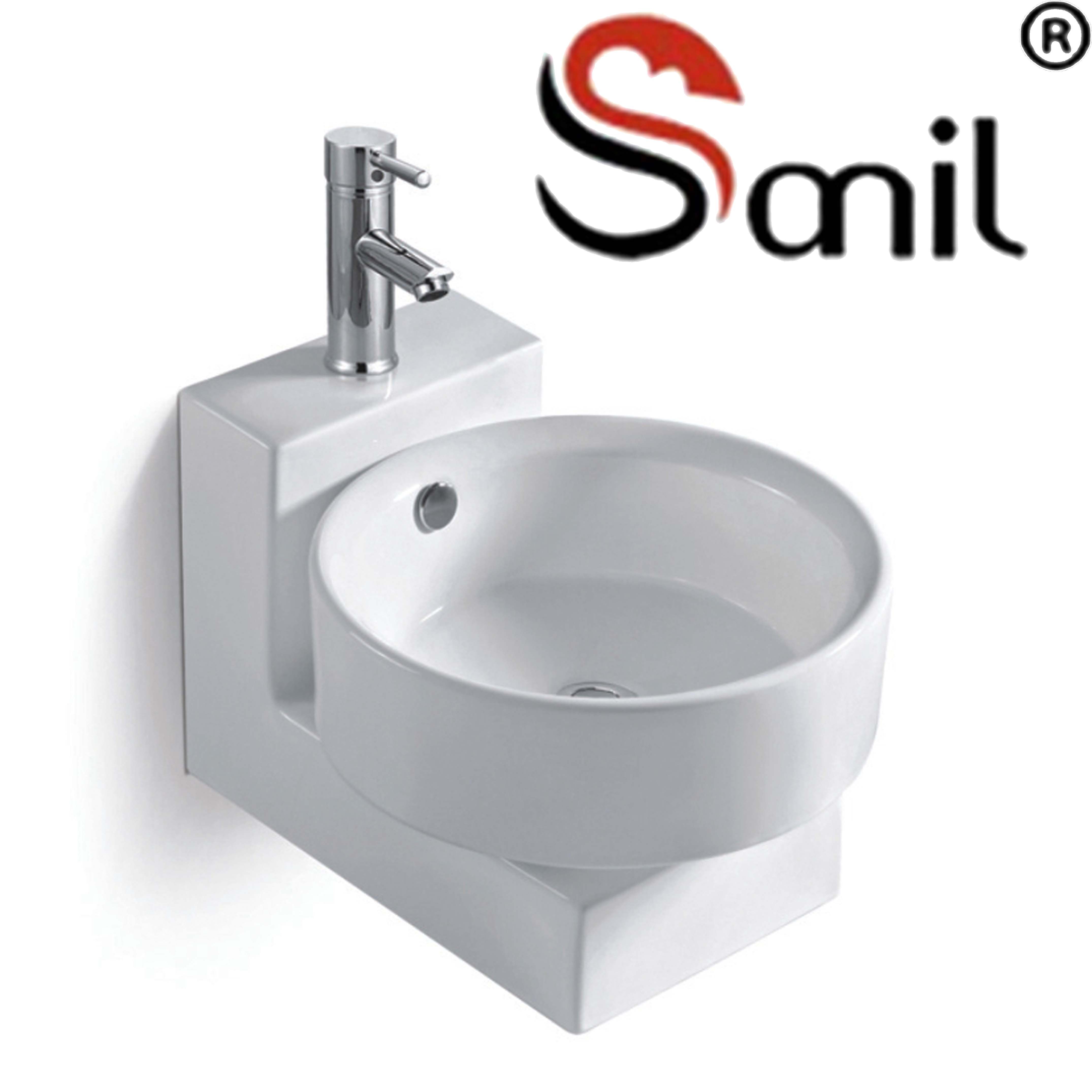 Special Design Irregular Ceramic Wall Mounted Washbasin (S9045)