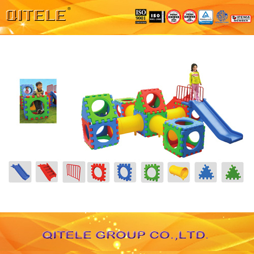 Indoor Kids' Body Exercising Blocks Plastic Toys with Slide (PT-013)