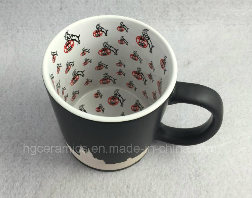 Full Inner Decal Printing Black Mug, Sandblast Mug