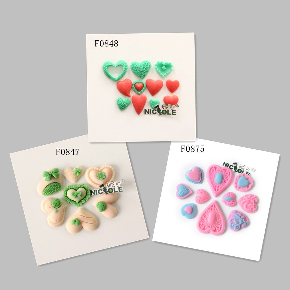 DIY Heart Shape Decorating Silicone Fondant Molds