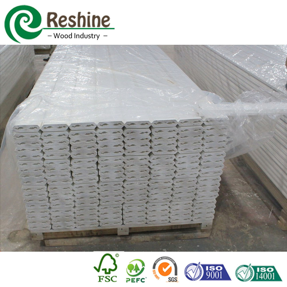 Primed Decorative Wooden Corner Ceiling Moulding