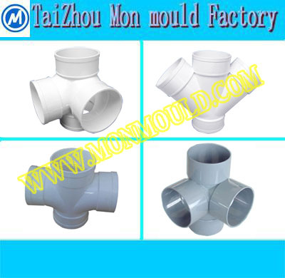 Plastic Pipe Fitting 45 Degree 90 Degree Tee Cross Mould