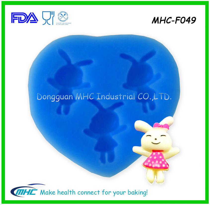 3D Rabbit Note Pastry Fondant Mold for Cake Decoration
