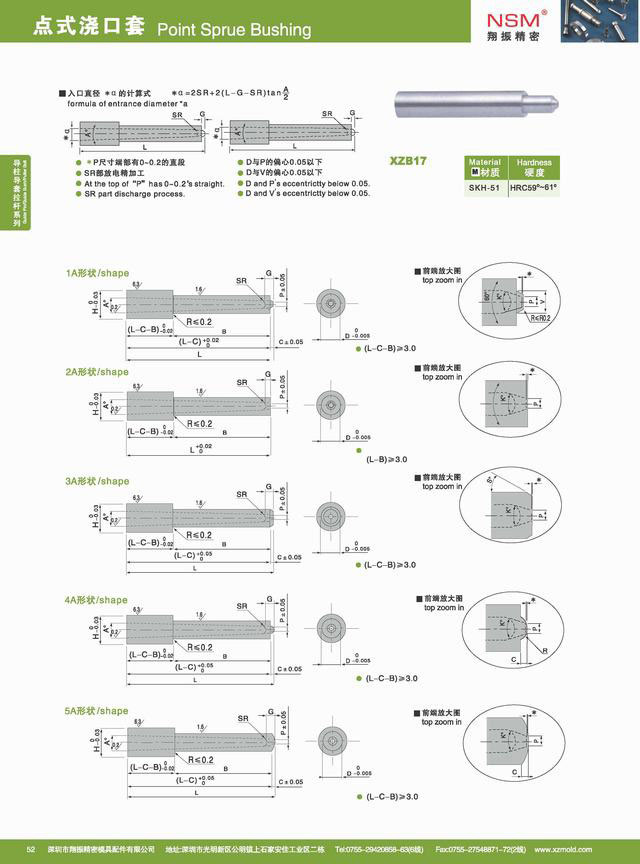 Point Sprue Bushing (XZB17)