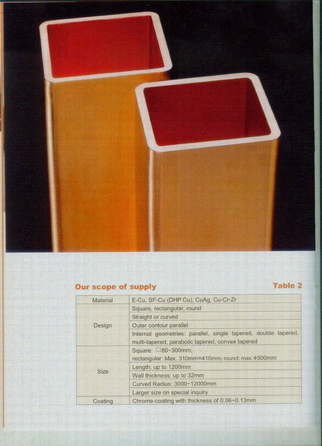 Copper Mould Tube - Tublar Mould