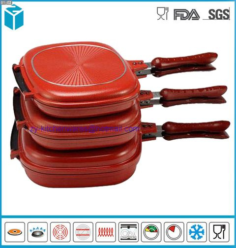 Happy Call Cast Aluminum Double Sided Grill Ceramic Pans