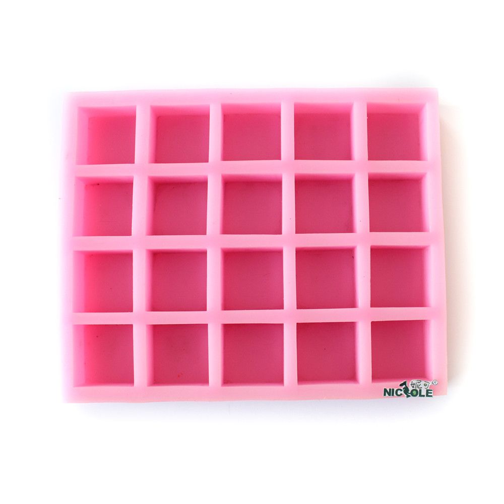 R0408 Square 20 Cavities Silicone Soap Mould Large Size Heavy Duty Natural Silicon Soap Molds