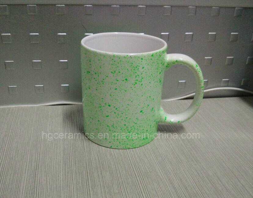 11oz White Mug with Neon DOT