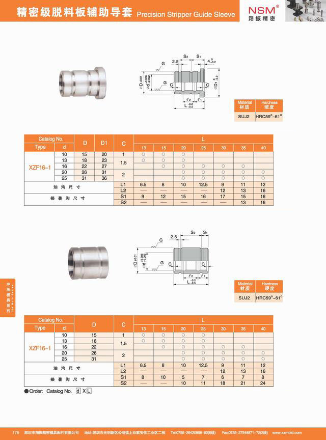 Precision SUJ2 Stripper Guide Bushing (XZF16)